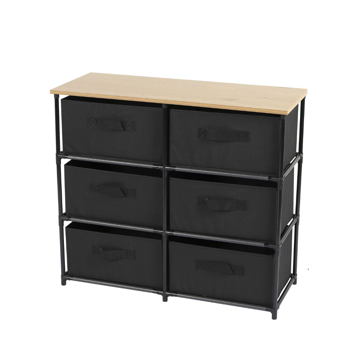 Comoda textila neagra 6 sertare 75,6 x 68 cm Urban Living, 1, hectarul.ro