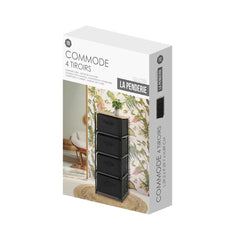 Comoda textila neagra 4 sertare 39,2 x 89 cm Urban Living