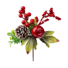 Ramura decorativa de Craciun 24 cm verde/rosu cu mar - Apple MagicHome