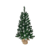 Hectarul - Bradut artificial verde 90 cm cu varfuri albe si suport din iuta inclus - Nico MagicHome