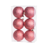 Hectarul - Set 6 globuri de Craciun Ø8 cm rosu sidefat, plastic - Uni MagicHome
