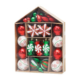 Hectarul - Set 32 globuri de Craciun diverse forme si culori, plastic - House MagicHome