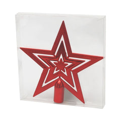 Varf de brad stea de Craciun rosie 20 cm MagicHome