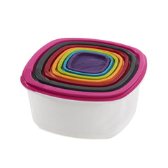 Set 7 caserole multicolore din plastic cu capac Vanora