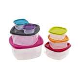 Hectarul - Set 7 caserole multicolore din plastic cu capac Vanora