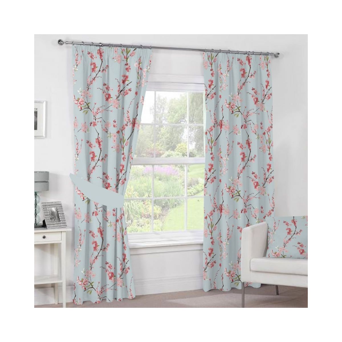 Set 2 draperii din bumbac, 140 x 270cm Cherry Flower Heinner, 1, hectarul.ro