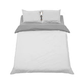 Hectarul - Lenjerie de pat din bumbac, pentru 2 persoane, 3 piese, gri inchis/gri deschis