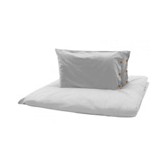 Lenjerie de pat din bumbac, pentru 2 persoane, 3 piese, gri inchis/gri deschis