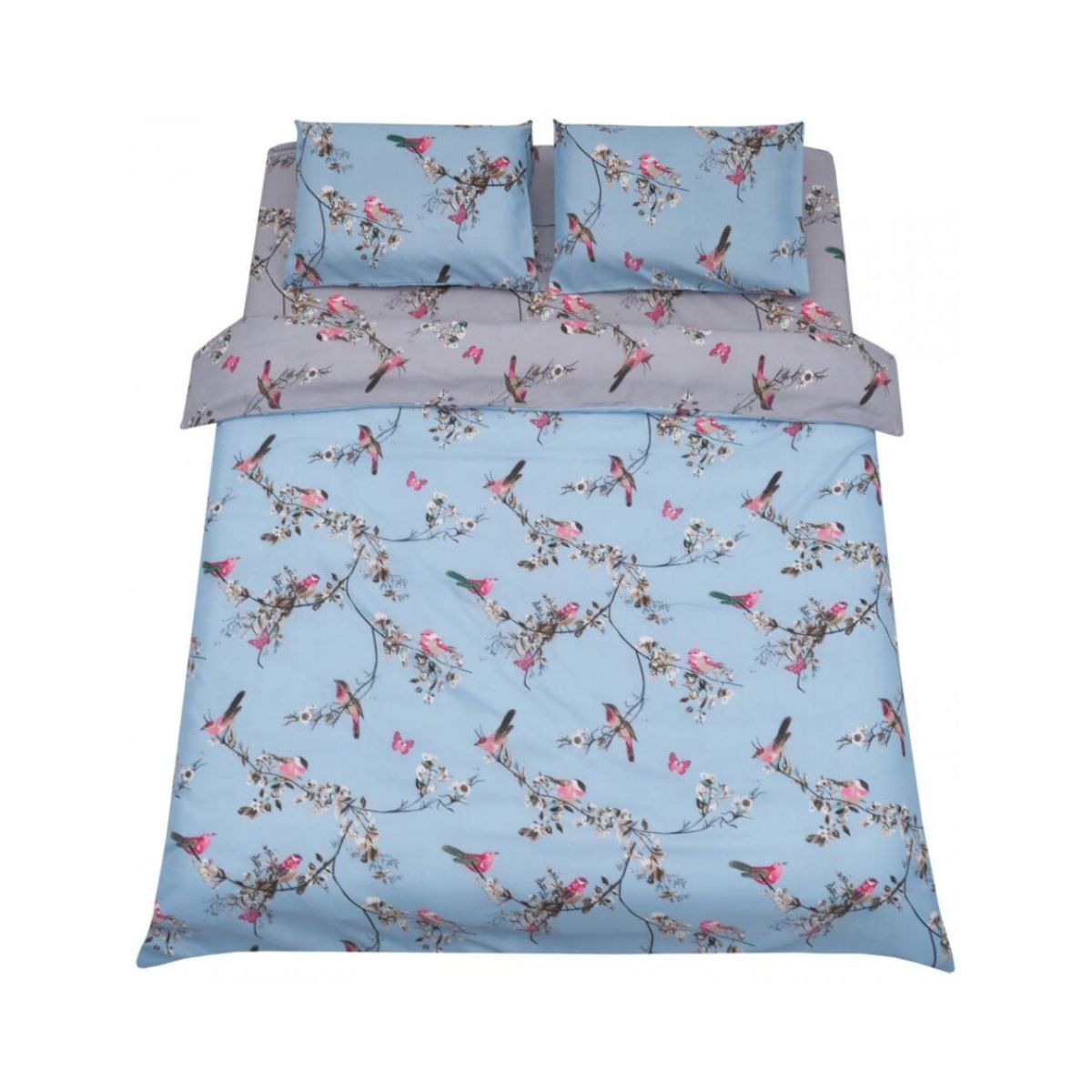 Lenjerie de pat din microfibra, pentru 2 persoane, 3 piese, albastru, King Size Mix assorted, 1, hectarul.ro