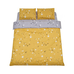 Lenjerie de pat din microfibra, pentru 2 persoane, 3 piese, albastru, King Size Mix assorted