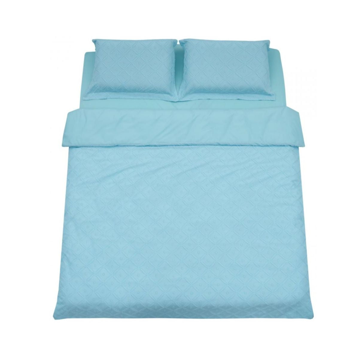 Lenjerie de pat din microfibra cu broderie, pentru 2 persoane, 4 piese, albastru deschis Tuffata, 1, hectarul.ro