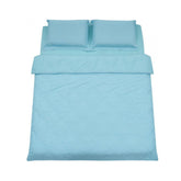 Hectarul - Lenjerie de pat din microfibra cu broderie, pentru 2 persoane, 4 piese, albastru deschis Tuffata