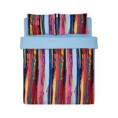 Lenjerie de pat din bumbac, pentru 2 persoane, 4 piese, multicolor King Size AXL