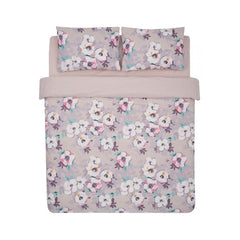 Lenjerie de pat din bumbac, pentru 2 persoane, 4 piese, roz King Size LEA