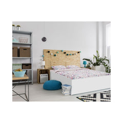 Lenjerie de pat din bumbac, pentru 2 persoane, 4 piese, roz King Size LEA