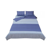 Hectarul - Lenjerie de pat din bumbac, pentru 2 persoane, 4 piese, albastru King Size IAN