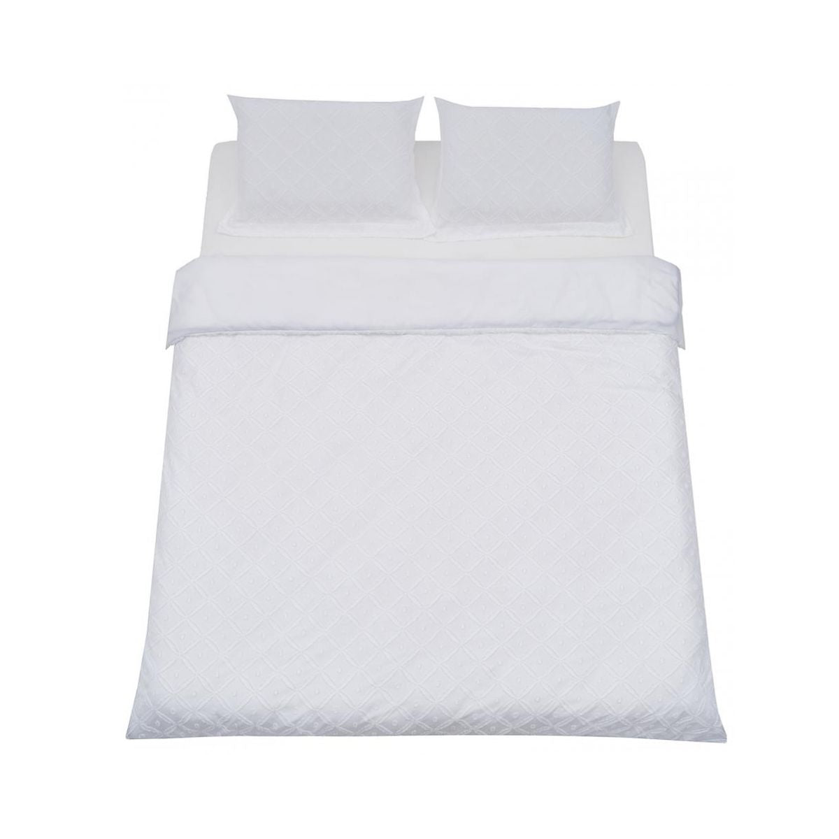 Lenjerie de pat din microfibra cu broderie, pentru 2 persoane, 4 piese, alb Tuffata, 1, hectarul.ro