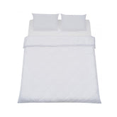 Hectarul - Lenjerie de pat din microfibra cu broderie, pentru 2 persoane, 4 piese, alb Tuffata