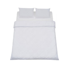 Lenjerie de pat din microfibra cu broderie, pentru 2 persoane, 4 piese, alb Tuffata