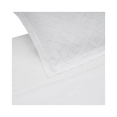 Lenjerie de pat din microfibra cu broderie, pentru 2 persoane, 4 piese, alb Tuffata