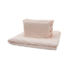 Lenjerie de pat din bumbac, pentru 2 persoane, 3 piese, crem