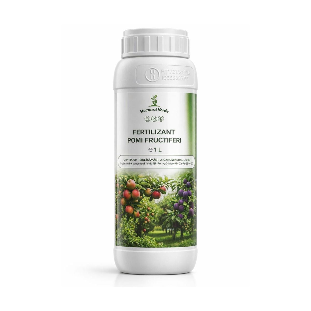 Fertilizant foliar organo-mineral lichid Hectarul Verde pentru pomi fructiferi – flacon 1L, 1, hectarul.ro