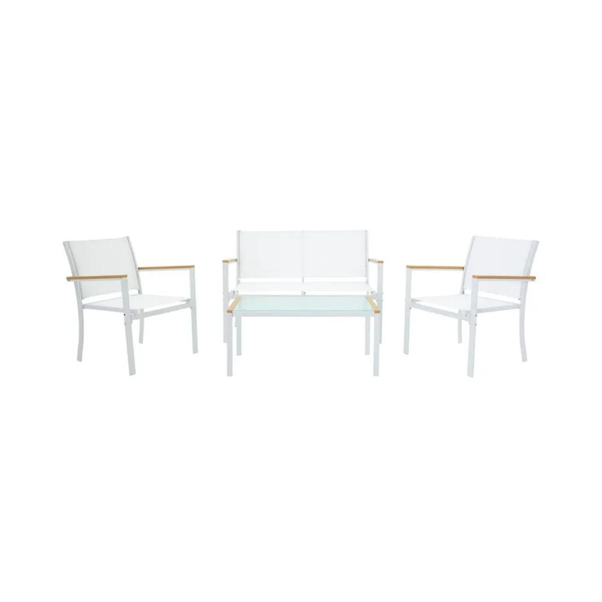 Set mobilier terasa/ gradina cu masa, canapea si scaune alb, 1, hectarul.ro