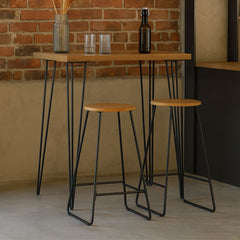 Scaun de bar din bambus si otel Loft Wenko