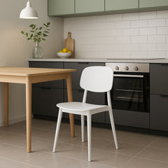 Scaun de bucatarie alb din polipropilena Compact