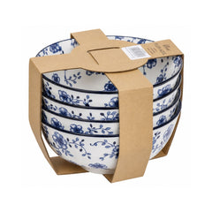 Set 4 boluri alb/albastru din portelan Ø15 cm Flor Azul Cosy&Trendy