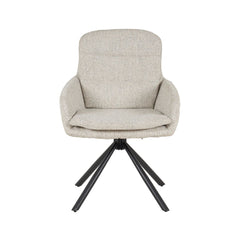 Scaun living rotativ bej din textil si metal Donna