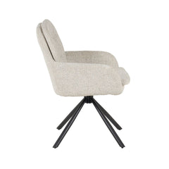 Scaun living rotativ bej din textil si metal Donna