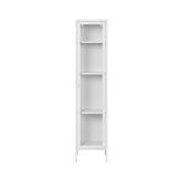 Hectarul - Vitrina alba din otel si sticla, 1 usa, 40x35x180 cm Brisbane House Nordic