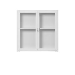 Vitrina suspendata alba din otel si sticla 80x18x80 cm Brisbane House Nordic