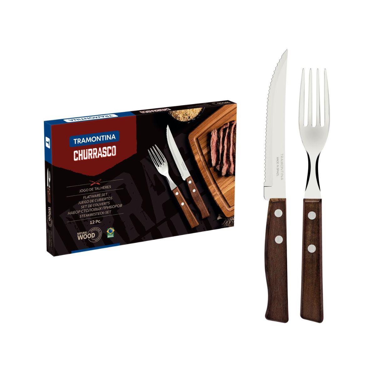 Set tacamuri pentru friptura, 12 piese, Tradicional Steak-/Pizza Tramontina, 1, hectarul.ro