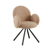 Hectarul - Scaun dining rotativ, maro deschis, tapiserie textil si cadru metalic, 60x63x87 cm Teddy HARO