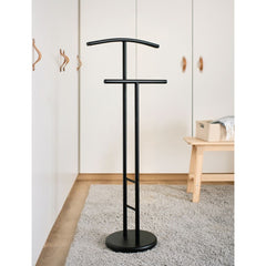 Valet de haine negru din metal, 114 cm, Valet Stand Zeller