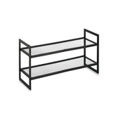 Hectarul - Suport de incaltaminte negru suprapozabil din metal 70x36x24 cm Shoe rack 2 shelves Zeller