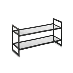 Suport de incaltaminte negru suprapozabil din metal 70x36x24 cm Shoe rack 2 shelves Zeller