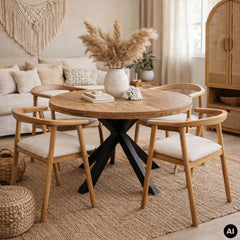 Masa de dining rotunda din lemn de mango Ø120 cm Verena Star Haro