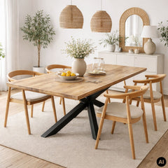 Masa de dining din lemn de mango 180x90 cm Veda Star Haro