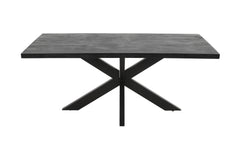 Masa de dining neagra 180x90 cm din lemn de mango Chakra Star Haro