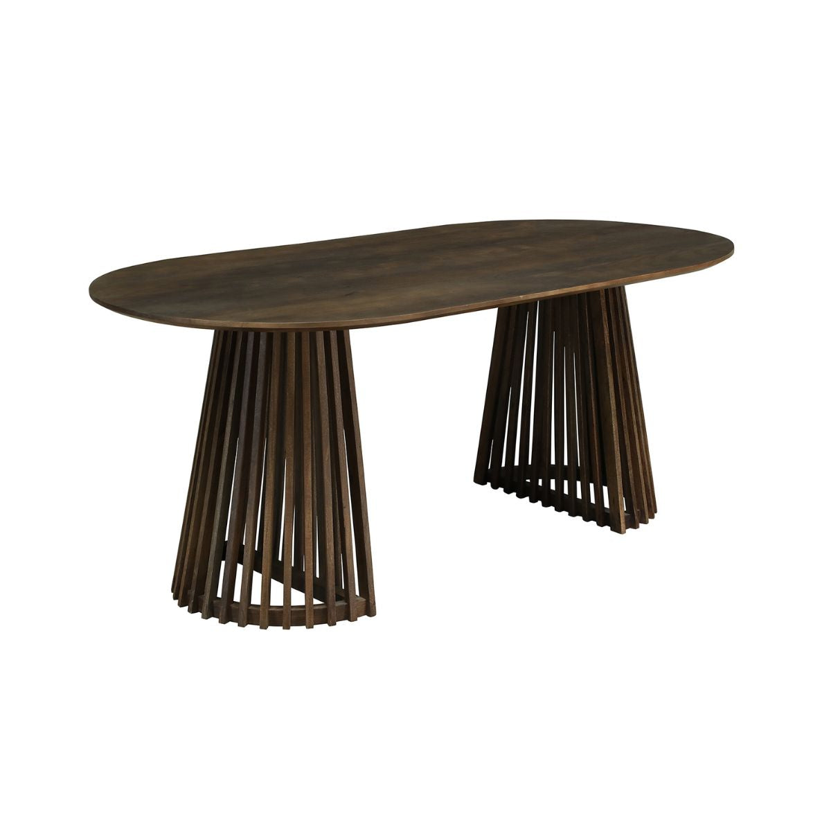 Masa de dining ovala 180x95 cm maro inchis din lemn de mango Altamira Haro, 1, hectarul.ro