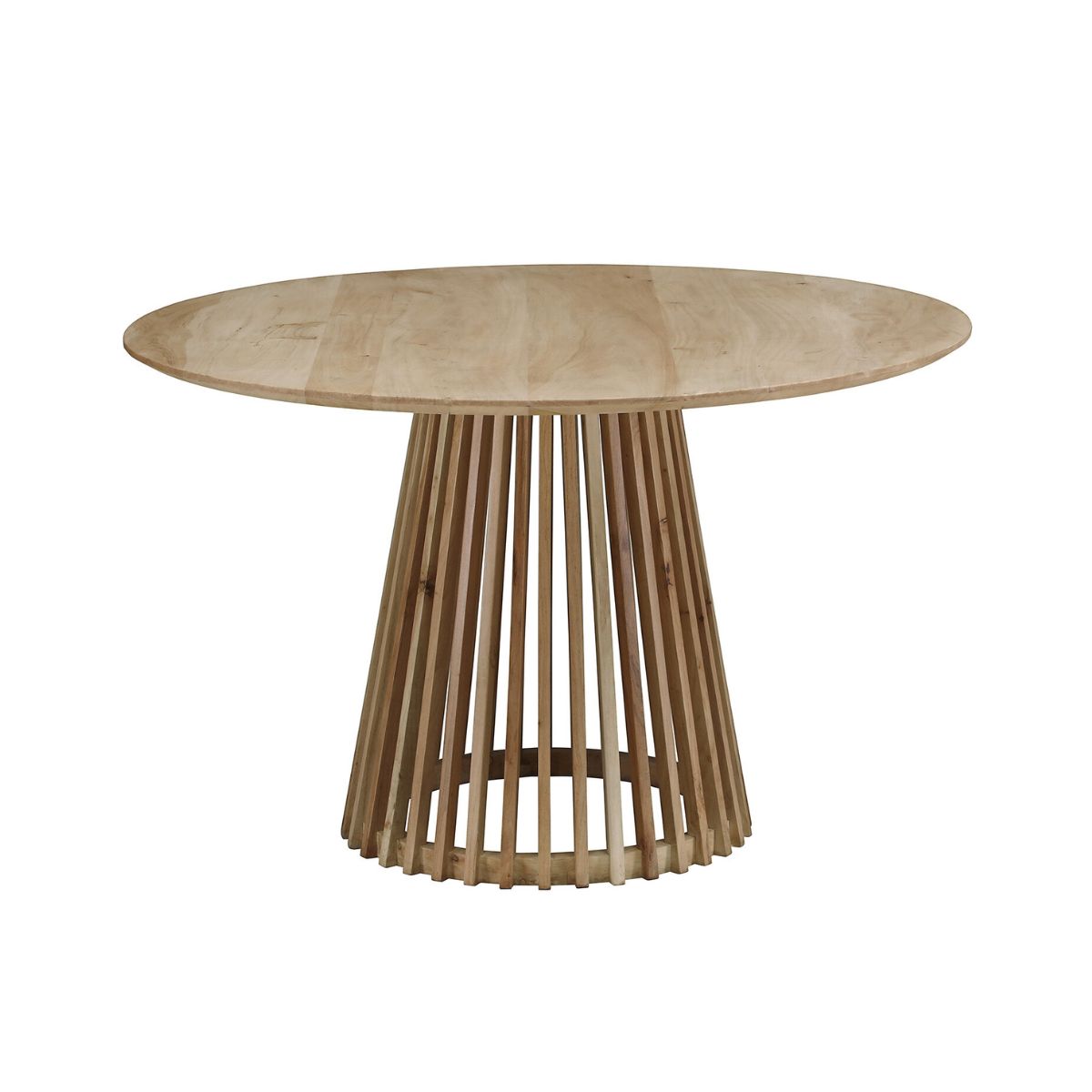 Masa de dining rotunda Ø120 cm maro natur din lemn de mango Altamira Haro, 1, hectarul.ro