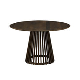 Hectarul - Masa de dining rotunda Ø120 cm maro inchis din lemn de mango Altamira Haro