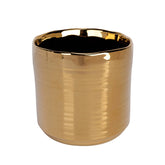 Hectarul - Suport decorativ pentru ghiveci, auriu, ceramic, Ø13x12,5 cm Gold Cosy&Trendy