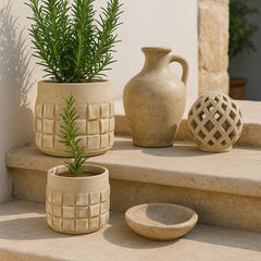 Suport decorativ pentru ghiveci, grej, din ciment, Ø12x9,5 cm Surfaces Cosy&Trendy