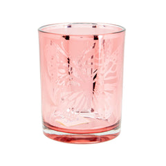 Suport de lumanare roz din sticla Ø10x12,5 cm Butterfly Cosy&Trendy