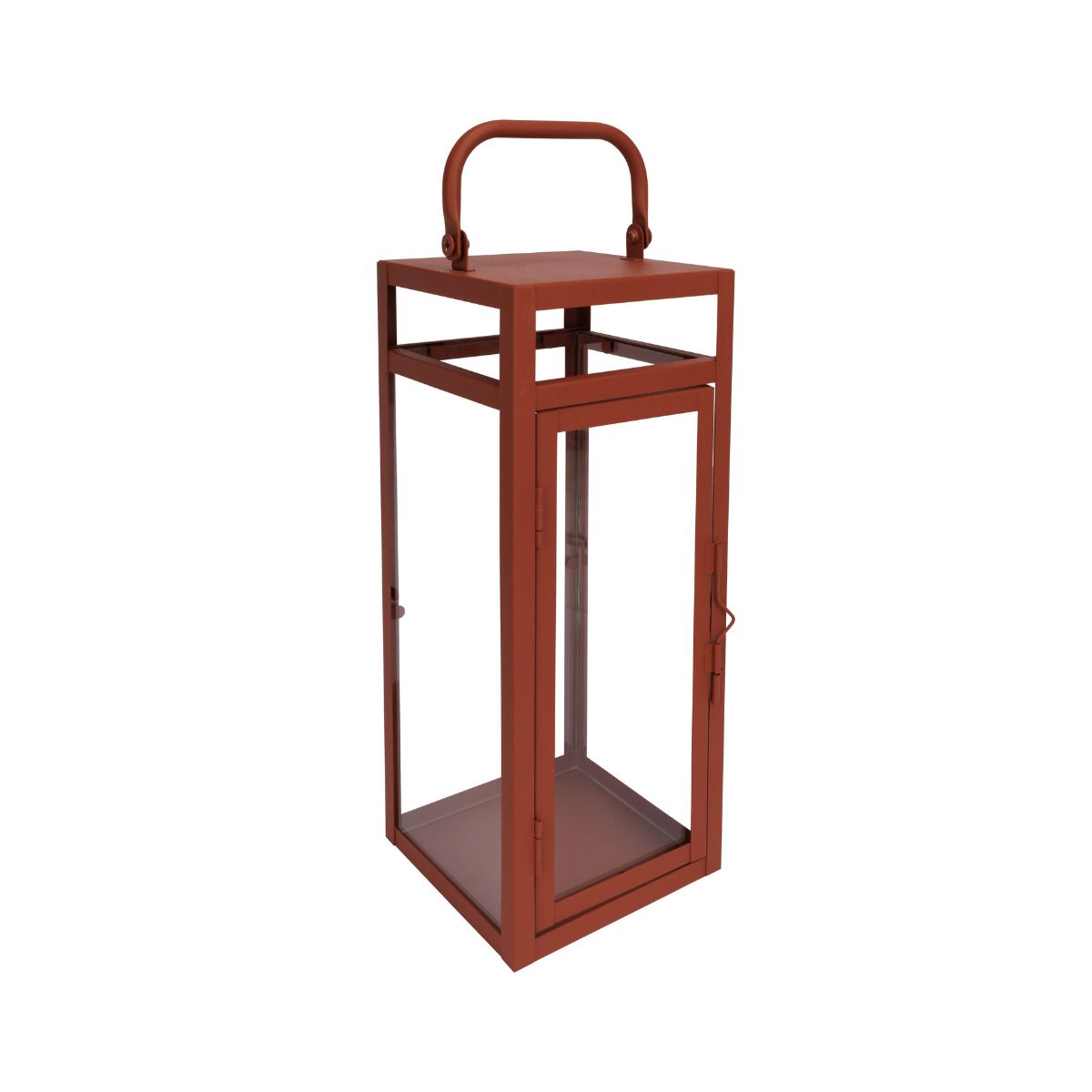 Felinar rosu din metal si sticla 12,5x12x31,5 cm Terracotta Cosy&Trendy, 1, hectarul.ro