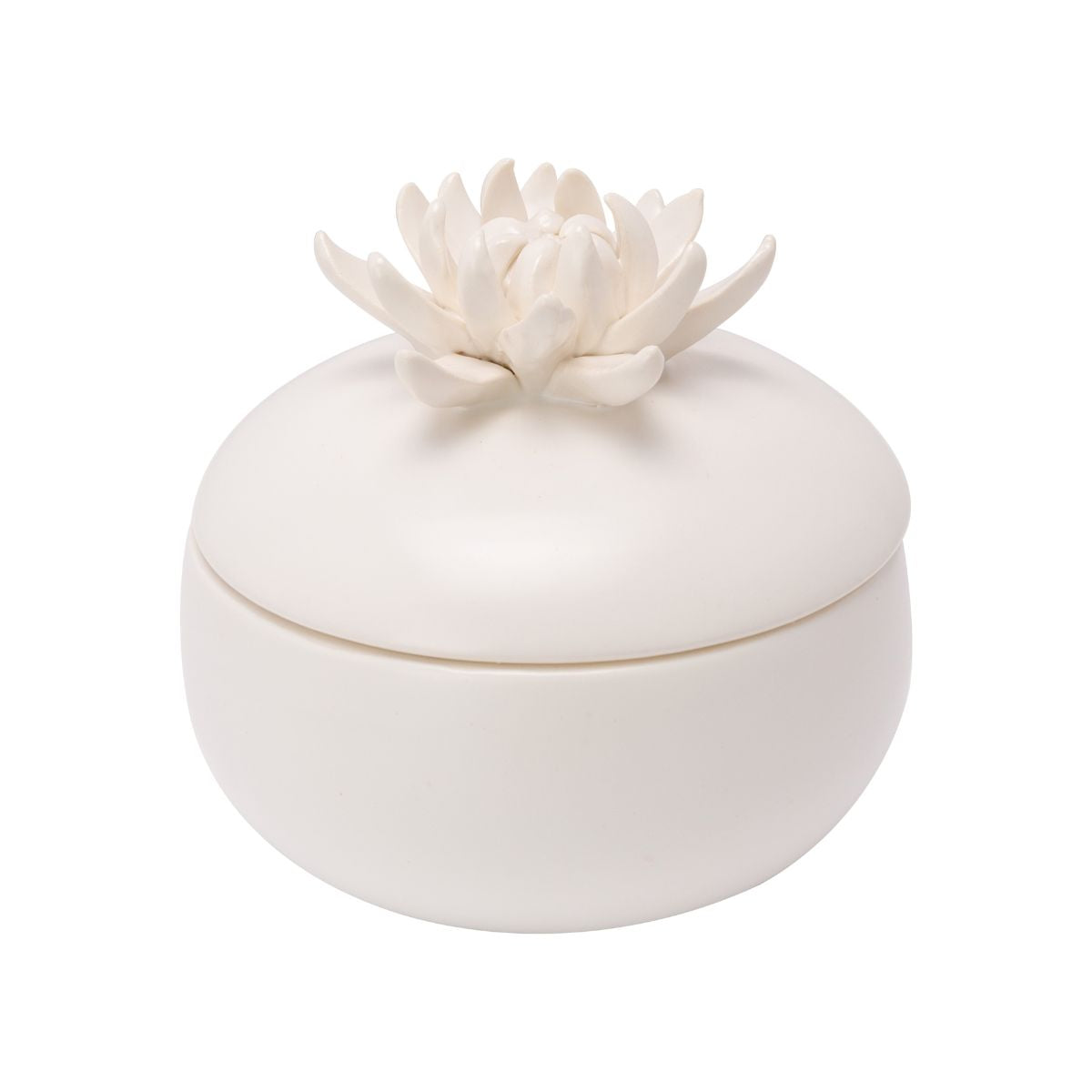 Recipient de depozitare, cu capac, din portelan crem, Ø10,6x9,8 cm Flower Cosy&Trendy, 1, hectarul.ro